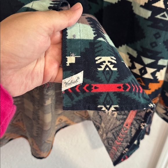 Woolrich Cotton Aztec Tribal Button Front Flannel XXL - Picture 5 of 7